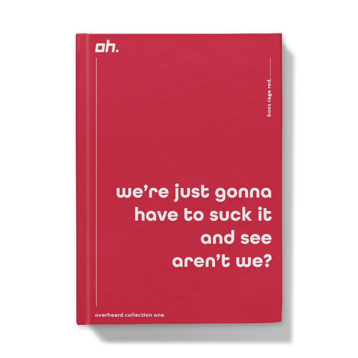 We're Just Going To Have To Suck It And See Aren't We (Boss Rage Red) Hardback Journal