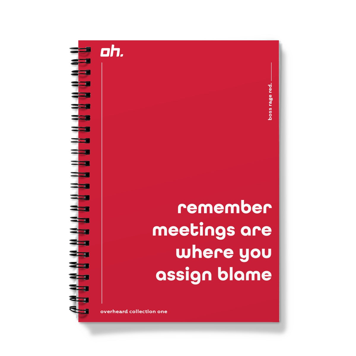 Remember Meetings Are Where You Assign Blame (Boss Rage Red) Notebook