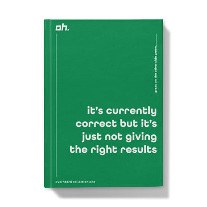 It's Currently Correct But It's Just Not Giving The Right Results (Grass On The Other Side Green) Hardback Journal