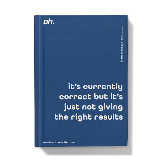 It's Currently Correct But It's Just Not Giving The Right Results (Every Monday Blues) Hardback Journal